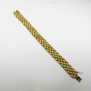 Pulsera Bicolor de eslabones alternos en Oro Amarillo y Oro Rosa de 18K. 30,10 gr.