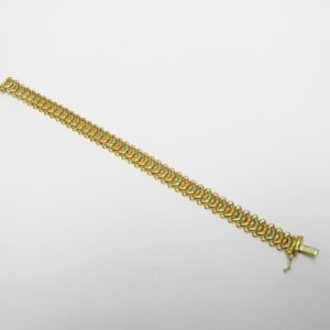 Pulsera de Oro de 18k bicolor, liso y matizado.