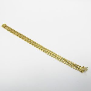 Pulsera de Oro de 18k bicolor, liso y matizado.
