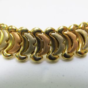 Pulsera de Oro de 18k bicolor, liso y matizado.