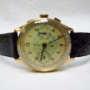 Reloj Cronógrafo de pulsera para caballero. Oro 18k. Suiza, ca. 1950ABALLEROS