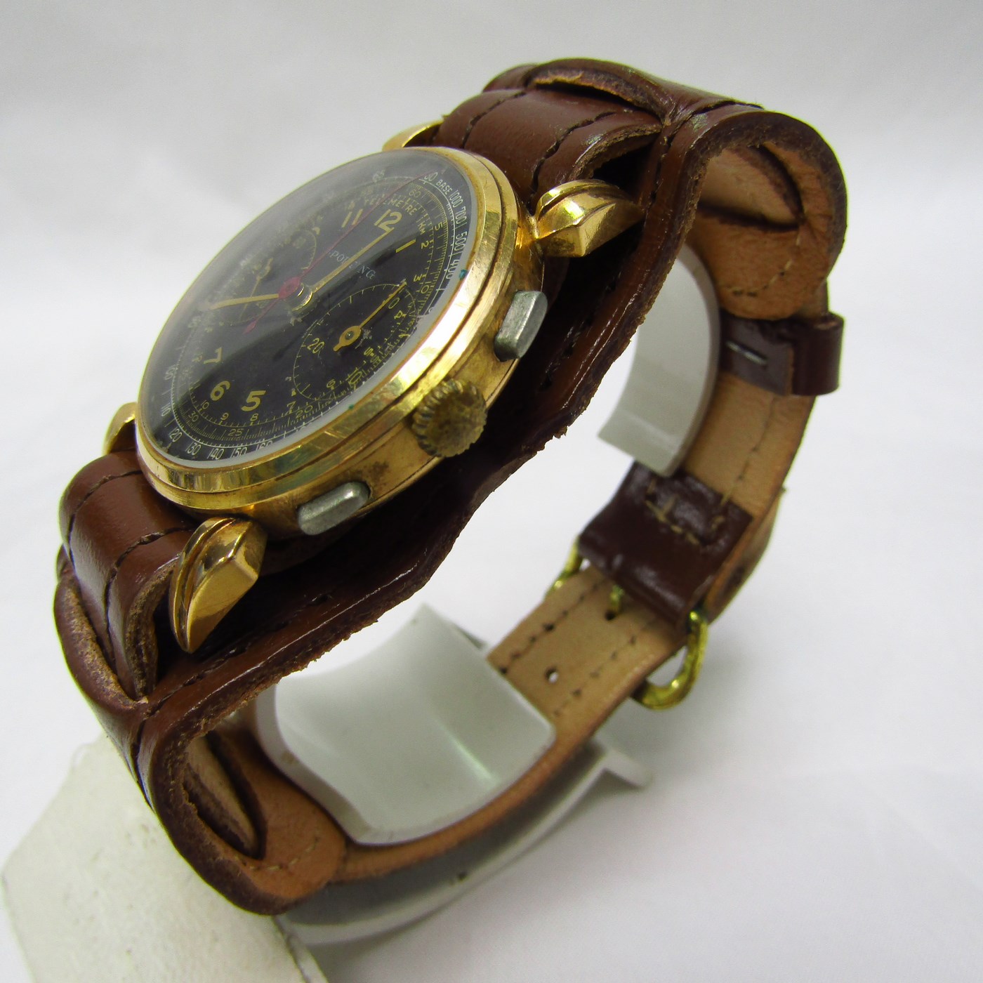 SPORTING. Reloj Cronógrafo de pulsera para caballero. Oro 18k. Ca. 1920. SPORTING. Reloj Cronógrafo de pulsera para caballero. Oro 18k. Ca. 1920.
