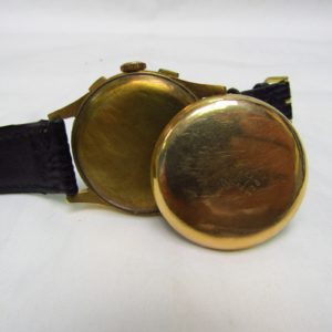 TITUS GENEVE. Reloj Cronógrafo de pulsera, Oro 18k. Ca. 1950.