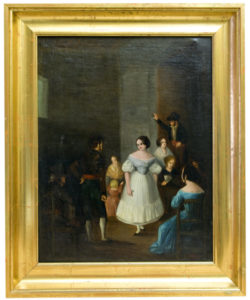 VALERIANO DOMÍNGUEZ BÉCQUER. Óleo sobre lienzo. ""Escena de interior"