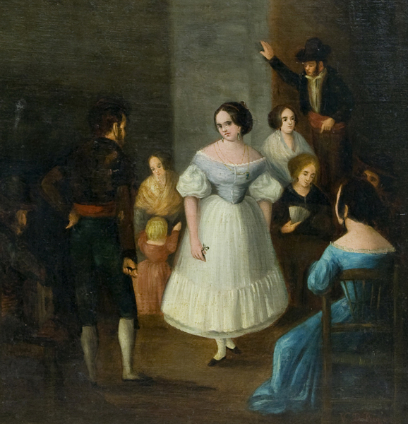 VALERIANO DOMÍNGUEZ BÉCQUER. Óleo sobre lienzo. ""Escena de interior" VALERIANO DOMÍNGUEZ BÉCQUER. Óleo sobre lienzo. ""Escena de interior"