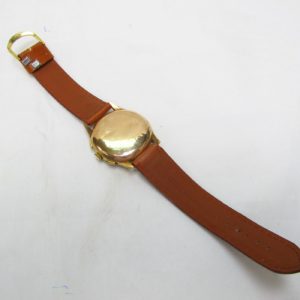 ZORRO CRONOGRAPHE SUISSE. Reloj Cronógrafo de pulsera. Oro 18k. Suiza, Ca. 1945