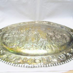Bandeja Decorativa de Gran Tamaño, en Plata. España. Siglo XX