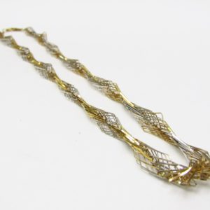 Collar Forxat en Oro Bicolor con eslabones angulados. Oro 18k. 13,56 gr.