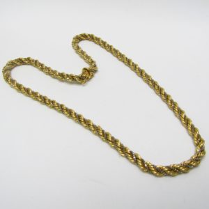 Cordón Salomónico con cadena Veneciana en Oro Bicolor de 18k. Peso: 47,20 gr.
