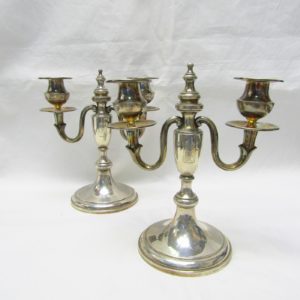 DURAN. Pareja de candelabros de dos luces. España, 20th.