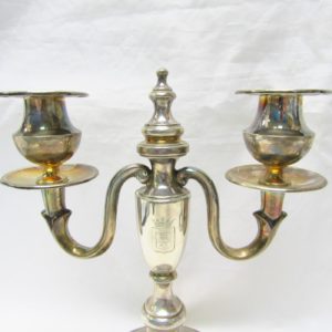 DURAN. Pareja de candelabros de dos luces. España, 20th.