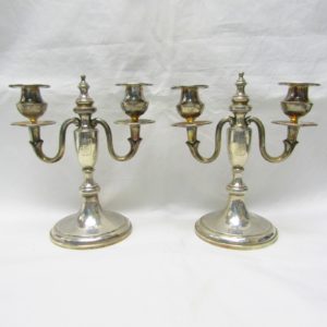 DURAN. Pareja de candelabros de dos luces. España, 20th.