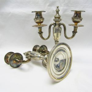 DURAN. Pareja de candelabros de dos luces. España, 20th.