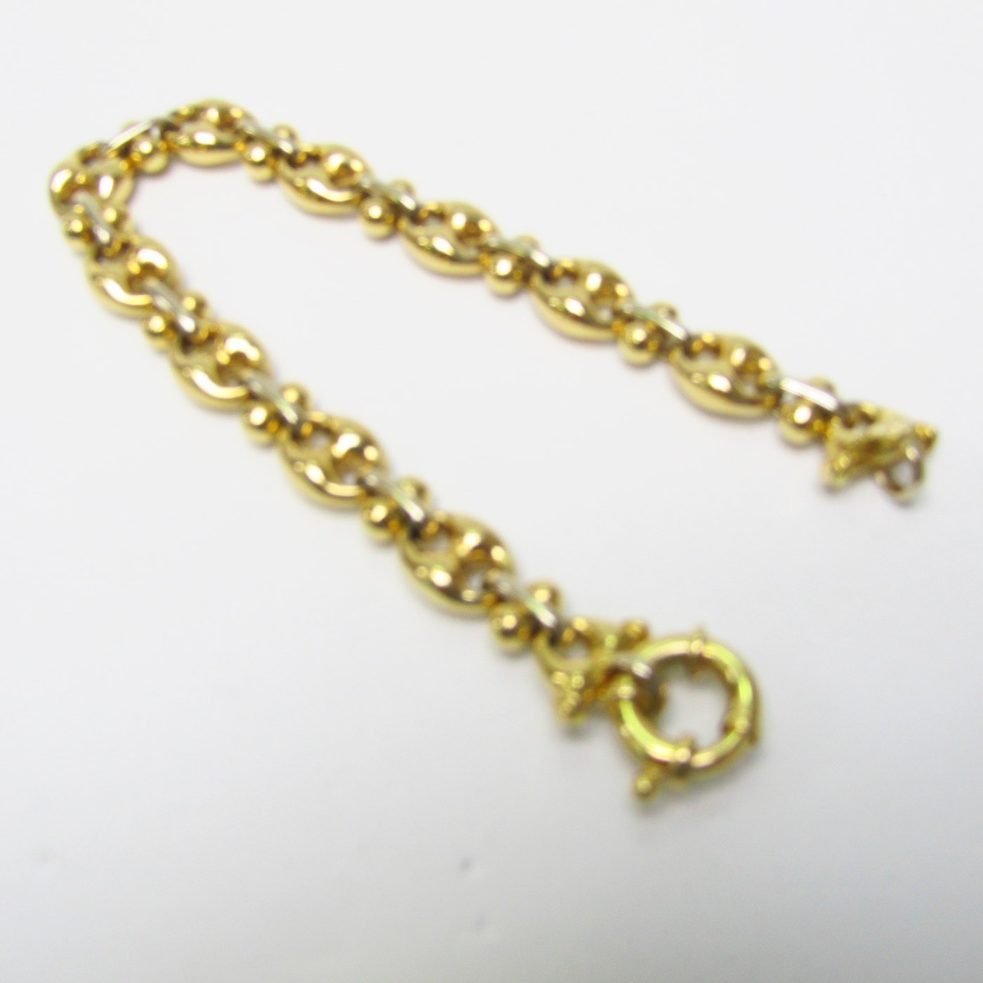 Pulsera Articulada en Oro Bicolor,Amarillo y Blanco, de 18k. Eslabones tipo calabrote. Peso: 18,80 gr. Pulsera Articulada en Oro Bicolor,Amarillo y Blanco, de 18k. Eslabones tipo calabrote. Peso: 18,80 gr.