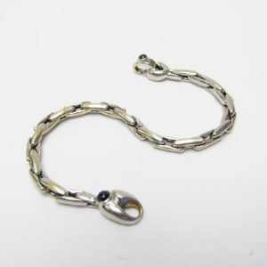 Pulsera Articulada en Oro Blanco de 18k con cabujones de zafiro. 11,62 gr.