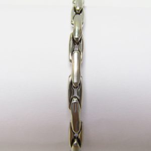 Pulsera Articulada en Oro Blanco de 18k con cabujones de zafiro. 11,62 gr.