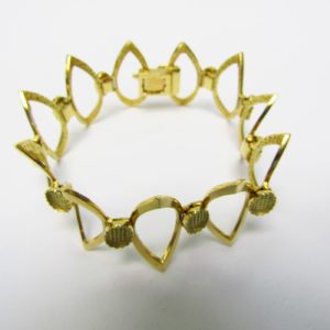 Pulsera de Oro Amarillo de 18K articulada con motivos ovales. 30 gr.