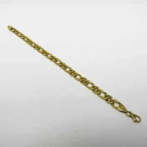 Pulsera en Oro de 18k con eslabones barbados lisos y matizados. 7,25 gr.