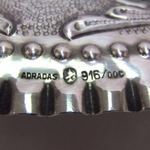 ADRADAS. Panera Oval calada en Plata. España, siglo XIX.