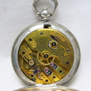 BILLODES. Reloj suizo de Bolsillo, saboneta. Plata de Ley. Siglo XIX.