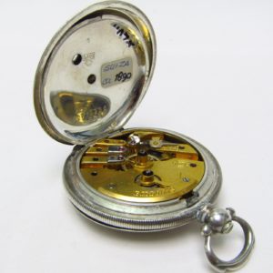 BILLODES. Reloj suizo de Bolsillo, saboneta. Plata de Ley. Siglo XIX.