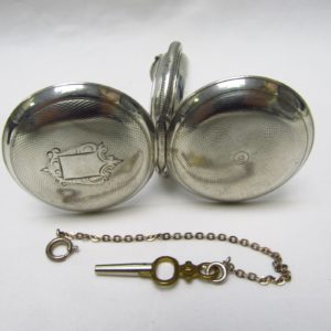 BILLODES. Reloj suizo de Bolsillo, saboneta. Plata de Ley. Siglo XIX.