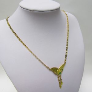 Conjunto de Cadena y Colgante integrado en oro de 18k con ágata crisoprasa. 10,63 gr.