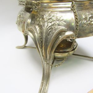 FLORENTINA. Samovar con mechero en Plata. Bogotá, s.XX.