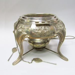 FLORENTINA. Samovar con mechero en Plata. Bogotá, s.XX.