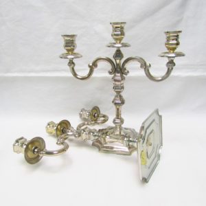 Pedro Durán. Pareja de candelabros de tres luces. España, 20th.