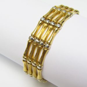 Pulsera Articulada en Oro Amarillo y Blanco de 18k. 27,80 gr.