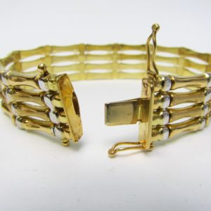 Pulsera Articulada en Oro Amarillo y Blanco de 18k. 27,80 gr.