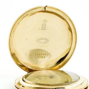 Tavannes Watch Company. Reloj de bolsillo, saboneta y remontoir. Ca. 1915.