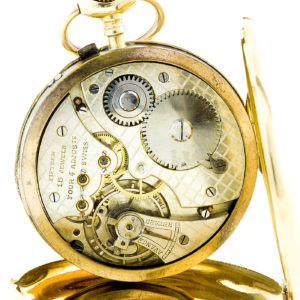 C.Coppel para MZA. Reloj de Bolsillo, saboneta y remontoir. Ca. 1890. Oro 18k.
