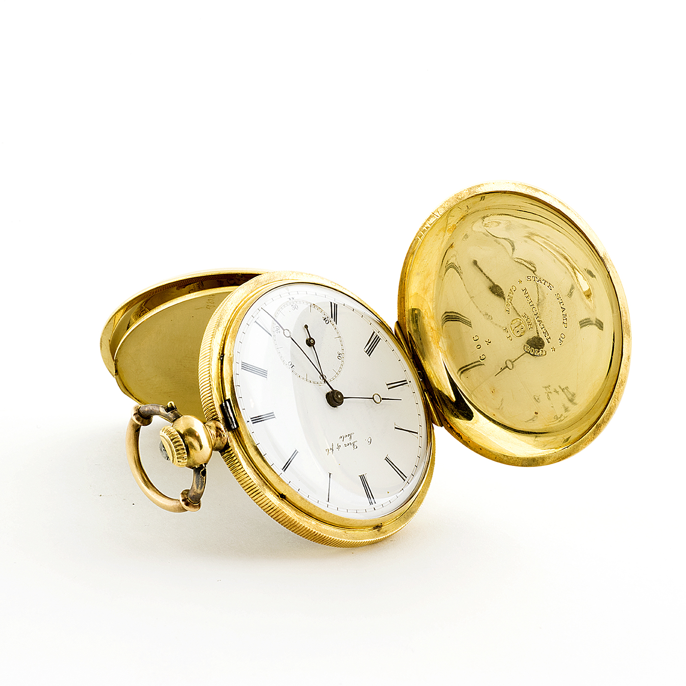 C. DROZ and FIELDS. Reloj de bolsillo de caballero. Siglo XIX.