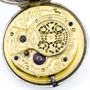 CHARLES WILLIAMS. Reloj de Bolsillo para caballero, Lepine, Verge Fusee (Catalino). Plata 925. Londres, 1828