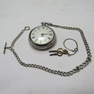 CHARLES WILLIAMS. Reloj de Bolsillo para caballero, Lepine, Verge Fusee (Catalino). Plata 925. Londres, 1828