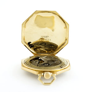Cyma. Reloj de bolsillo de caballero, lepine y remontoir. Suiza, 1920. Oro 14k.