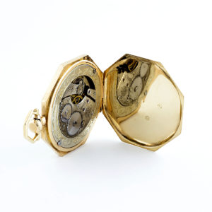 Cyma. Reloj de bolsillo de caballero, lepine y remontoir. Suiza, 1920. Oro 14k.