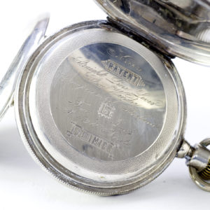 DROZ & PERRET. Reloj de Bolsillo, saboneta y remontoir. St. Imier, Suiza, ca. 1880.