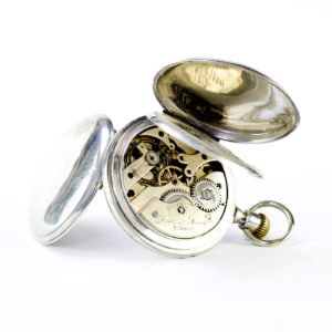 DROZ & PERRET. Reloj de Bolsillo, saboneta y remontoir. St. Imier, Suiza, ca. 1880.