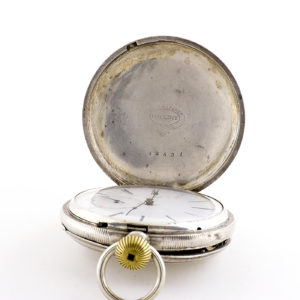 DROZ & PERRET. Reloj de Bolsillo, saboneta y remontoir. St. Imier, Suiza, ca. 1880.