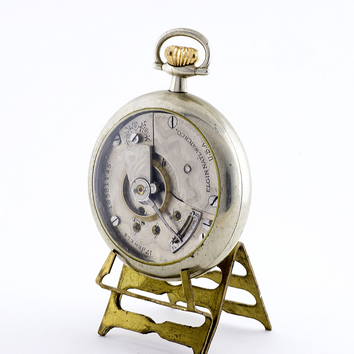 Elgin National Watch Company. Reloj de bolsillo, lepine y remontoir. Ca. 1912 Elgin National Watch Company. Reloj de bolsillo, lepine y remontoir. Ca. 1912