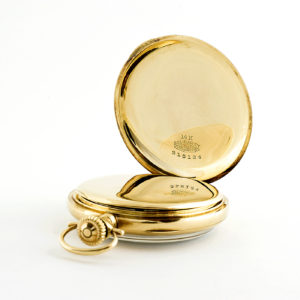 Elgin National Watch Company. Reloj de bolsillo, lepine y remontoir. Ca. 1912. Oro 14k.