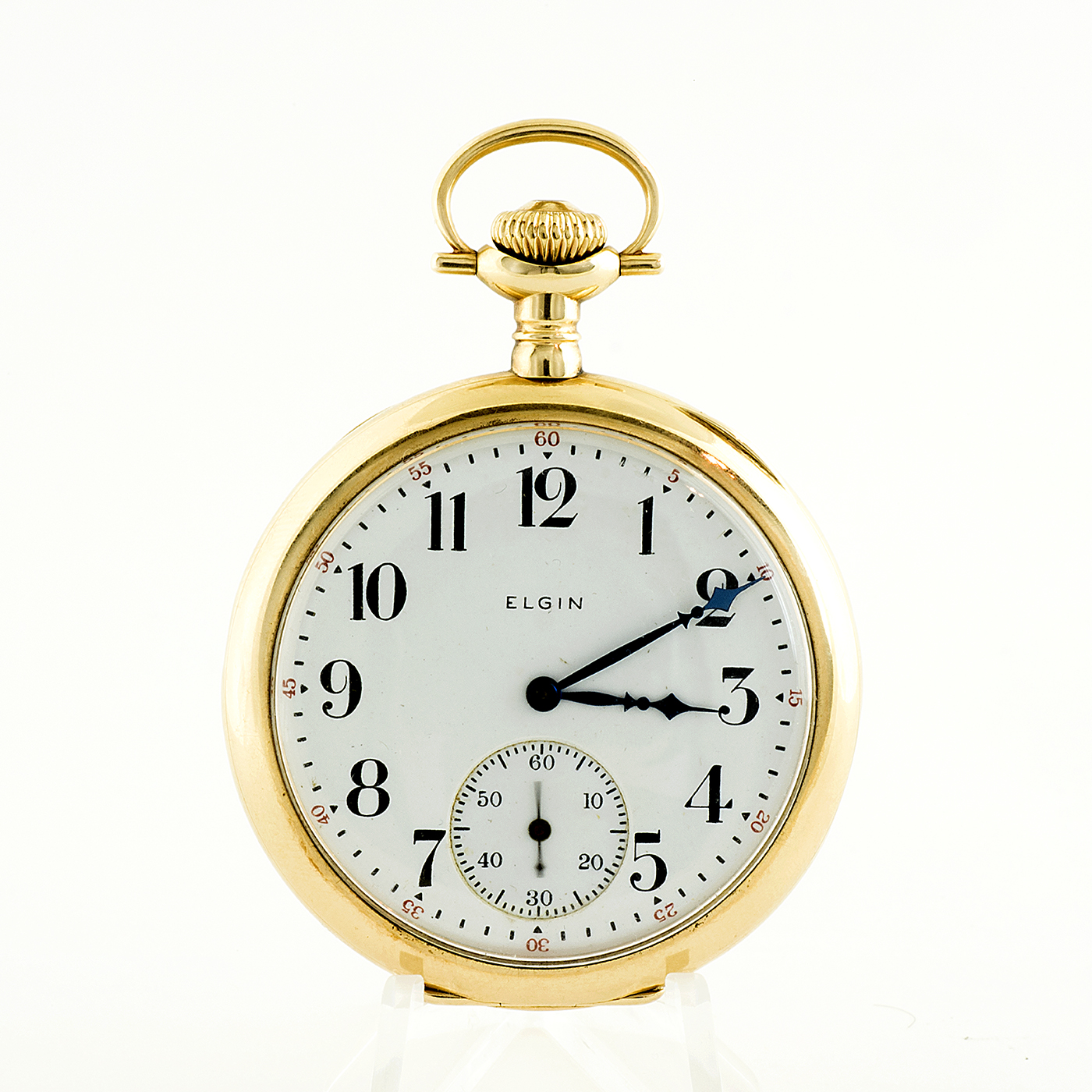 Elgin National Watch Company. Reloj de bolsillo, lepine y remontoir. Ca. 1912. Oro 14k.