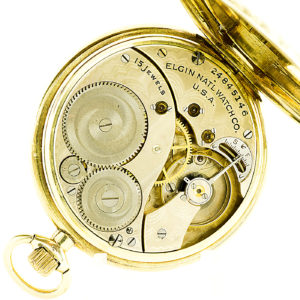 ELGIN Natl. Watch Co. (USA). Reloj de bolsillo para caballero, Lepine y remontoir. Ca. 1921 Oro 14k.
