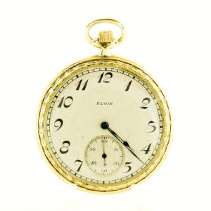 ELGIN Natl. Watch Co. (USA). Reloj de bolsillo para caballero, Lepine y remontoir. Ca. 1921 Oro 14k.