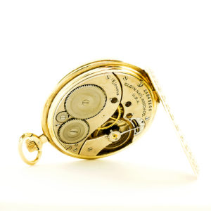 ELGIN Natl. Watch Co. (USA). Reloj de bolsillo para caballero, Lepine y remontoir. Ca. 1921 Oro 14k.