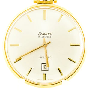 Exactus. Reloj de Bolsillo-Colgar para caballero, lepine y remontoir. Suiza, Ca. 120-1930. Oro 18k.