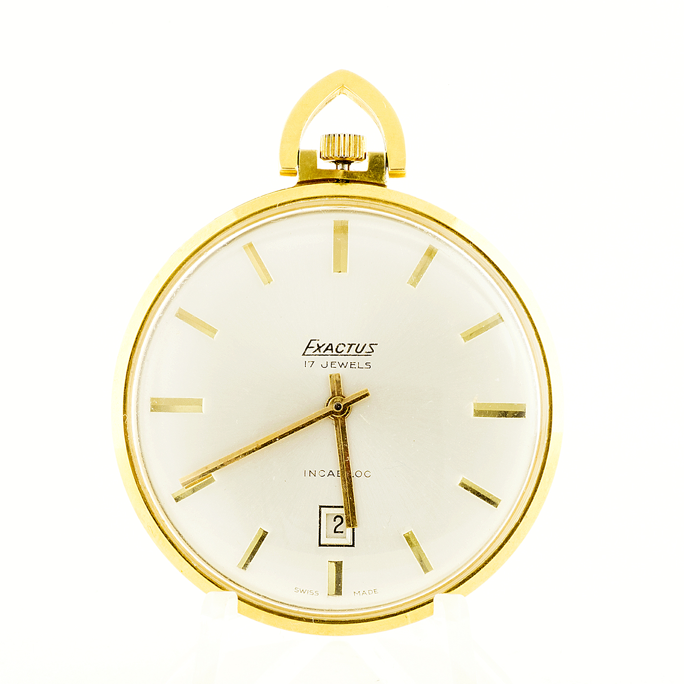 Exactus. Pocket Watch-Hang for men, lepine and remontoir. Switzerland, Ca. 120-1930. 18k gold.